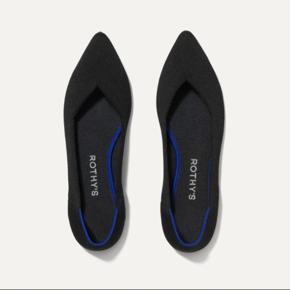 Rothys The Point Black Flats Sz 9